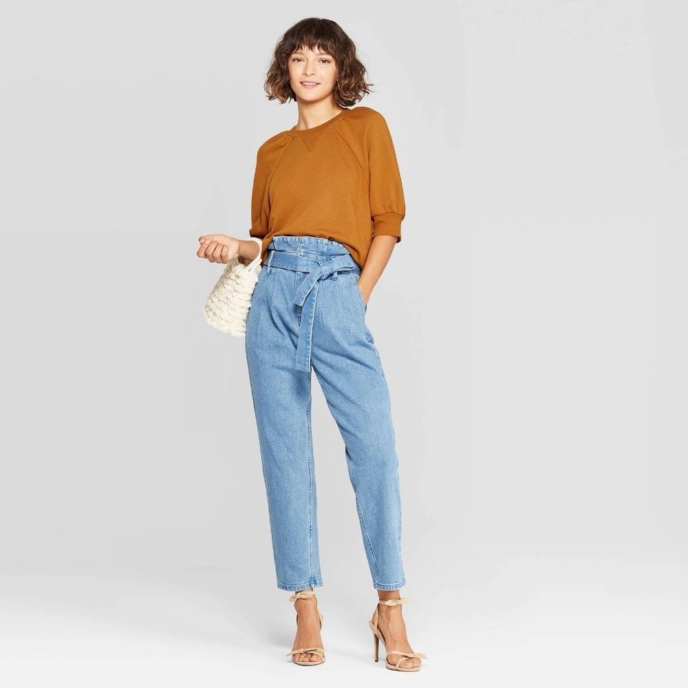 Who What Wear Blue Straight Leg Jeans